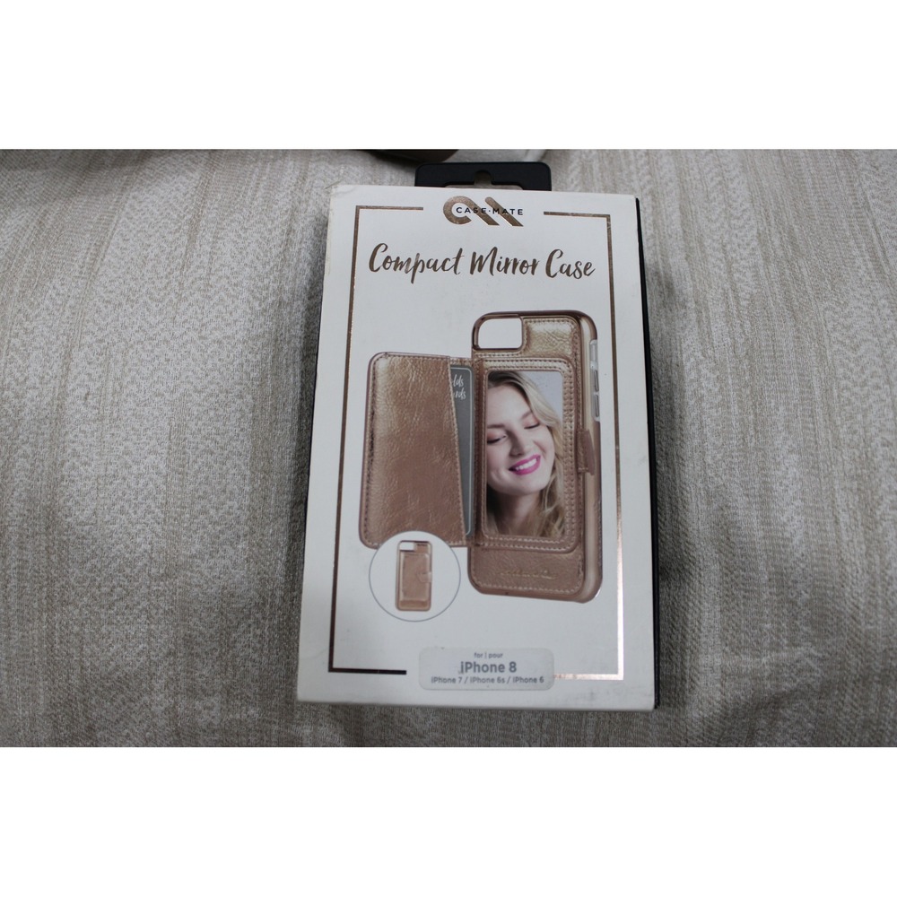 NIB Case-Mate Compact Mirror Case iPhone 8 7 6s 6 Rose Gold Folio Wallet Case